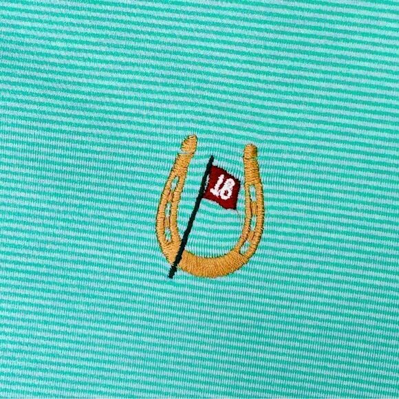Peter Millar Summer Comfort Jubilee Stripe Polo Shirt Green XL - Picture 6 of 11